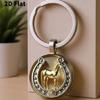 Horseshoe Shaped Keychain With Exquisite Embossing And Gold Plating Lightweight Design For Versatile Use As Symbolic Charm