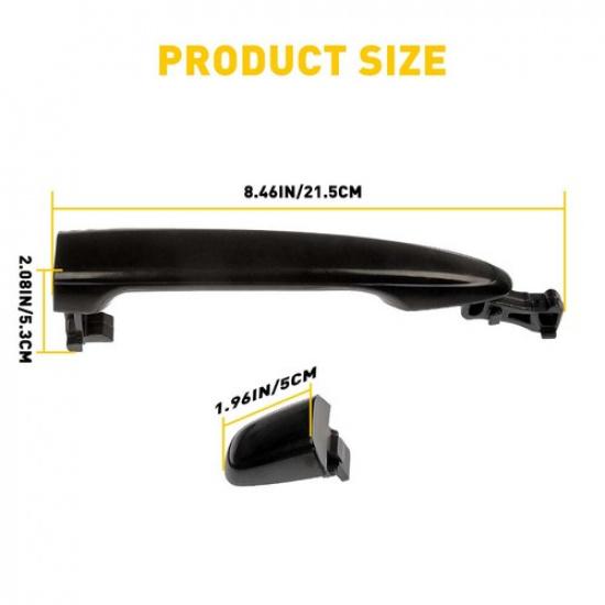 Exterior Door Handle Rear Left Or Right Side Black For 2003-2009 Toyota 4Runner