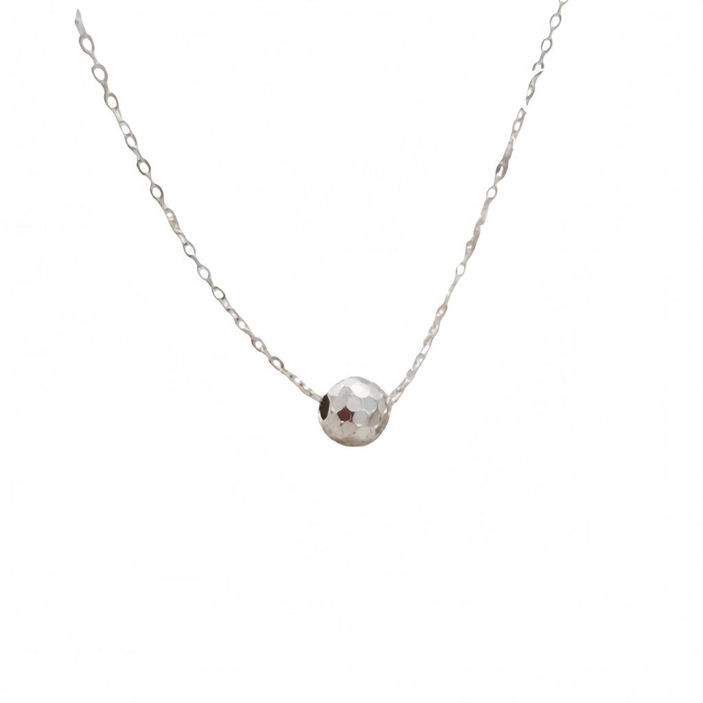 18K Gold-Plated Sterling Silver Fortune Bead Necklace - Luxury Laser Carved Women's Clavicle Chain