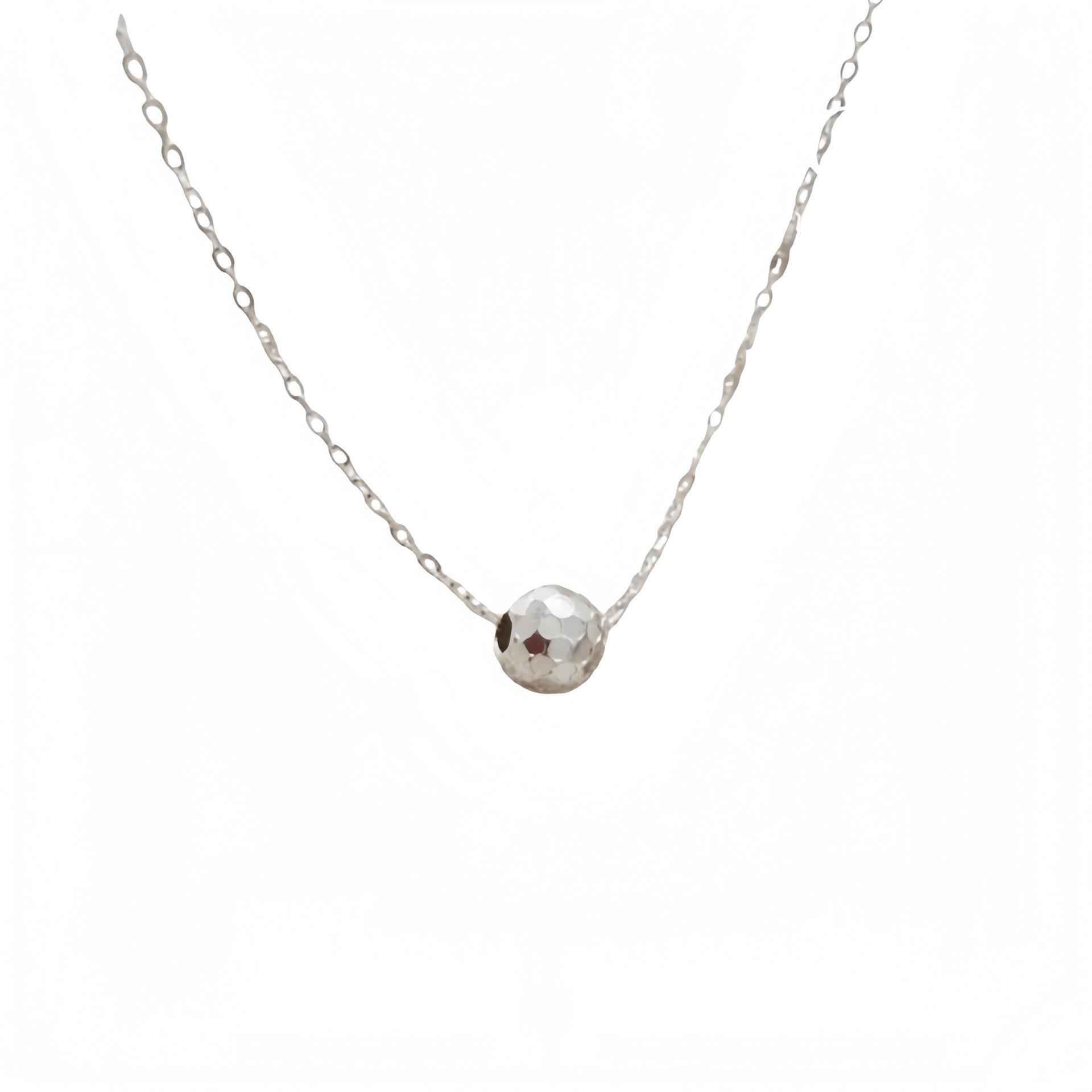 18K Gold-Plated Sterling Silver Fortune Bead Necklace - Luxury Laser Carved Women s Clavicle Chain 925 Silver