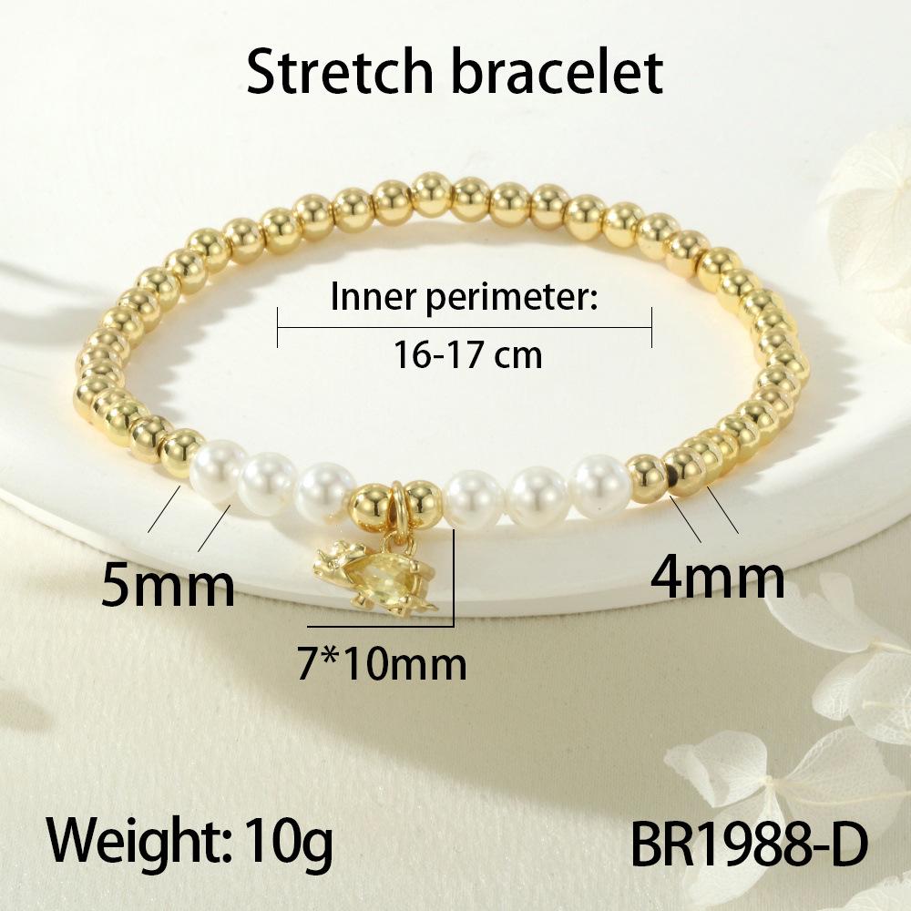 

Европейский и американский браслет из меди 18 карат с жемчугом и динозавром – Высококачественная модная бижутерия