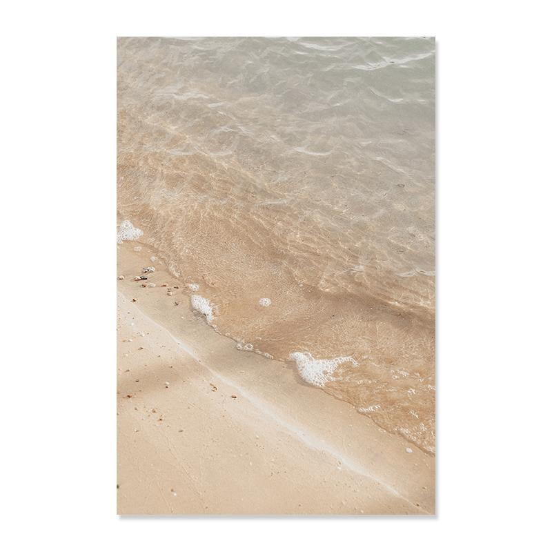 Boho Dried Plants Flowers Herbs Beach Waves Landscape Poster Canvas Painting Wall Art Print Pictures for Living Room Home Decor