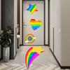 Cartoon Rainbow Floor Stickers Kindergarten Amusement Park Entrance Scene Layout Children's Room Wallpaper Poster Decoration