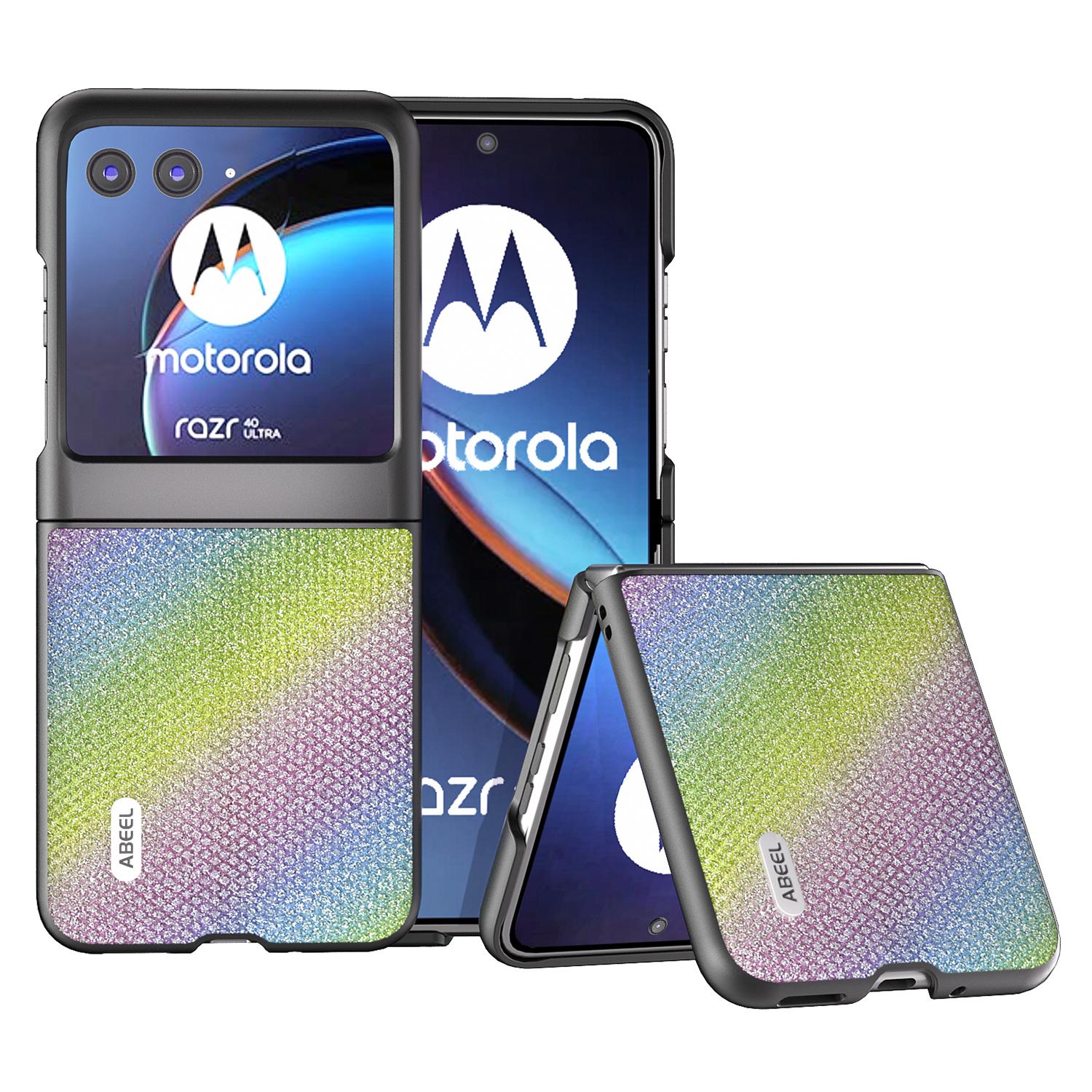 

ABEEL Чехол для телефона с текстурой страз для Motorola Razr 40 Ultra 5G из ПУ кожи+ПК, противоцарапная накладка для телефона Multi-color