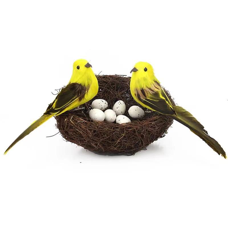 Creative Flickering Birdhouse Ornament for Garden or Balcony with Wall-Mountable Branch Decoration