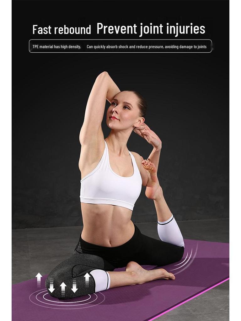 Thick Non-Slip Yoga Mat - Odorless TPE for Home Fitness