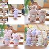 Cute Bunny Plush Keychain Ultra-soft Short Plush Stuffed Animal Backpack Accessory