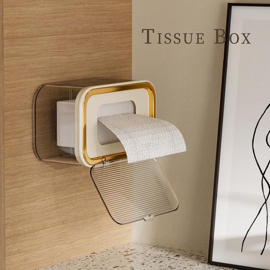 Wet Wipes Dispenser Box Large Capacity Wall Mounted Tissue Holder Easy To Open Multifunctional Tissue Box with Spring Plate