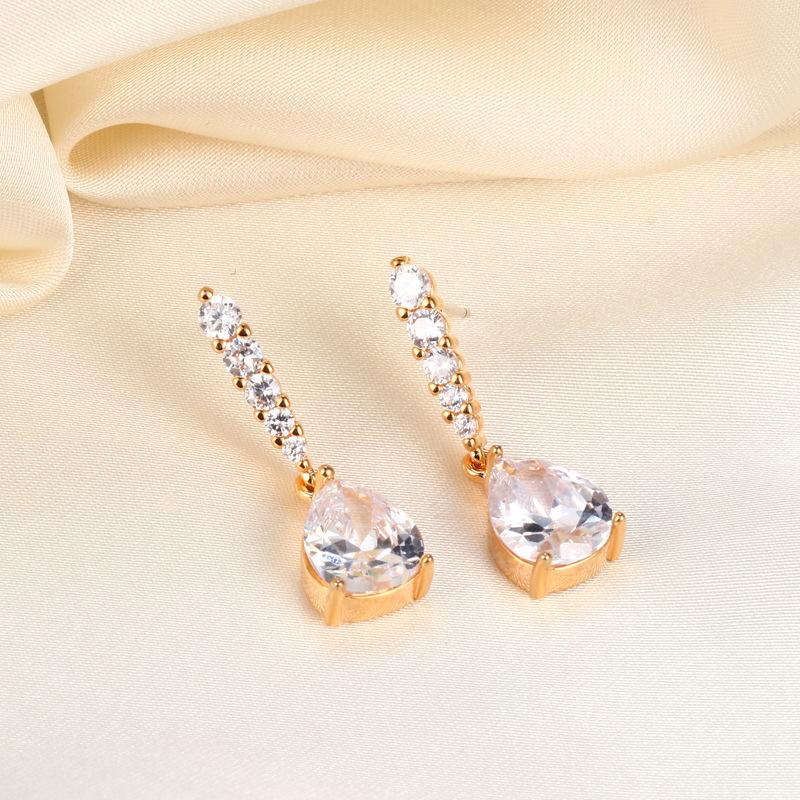 Hot-selling Wind Full Diamond Tassel Water Drop Pendant Earrings Ear Jewelry Wholesale Exquisite