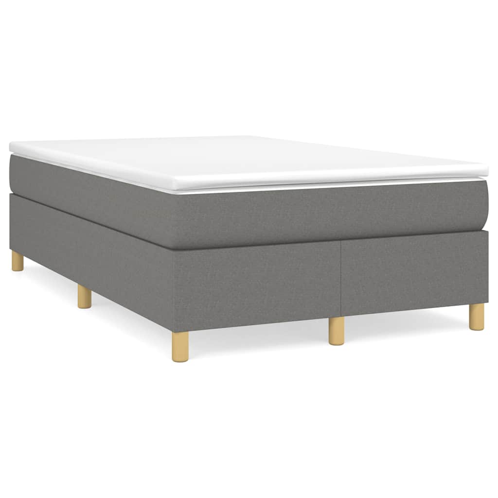 Vidaxl Letto Continentale Con Materasso, Grigio Scuro, 120X190Cm Tessuto