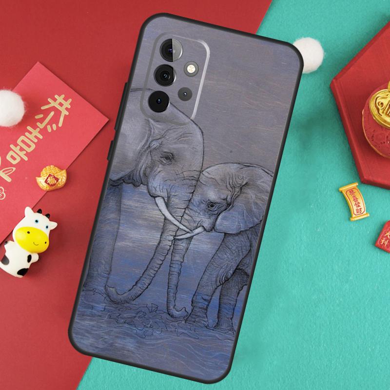 Cute Elephant Case For Samsung Galaxy A52 A32 A12 A14 A34 A54 A51 A71 A53 A33 A13 A15 A25 A35 A55 Cover