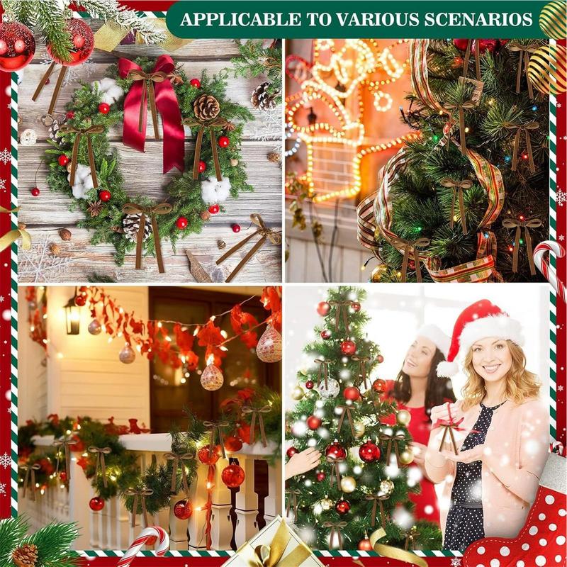 12pcs Velvet Ribbon Red Wreath Bows wedding decoration bow bow DIYs birth party baking decor Portable Velvet Christmas Tree Bows
