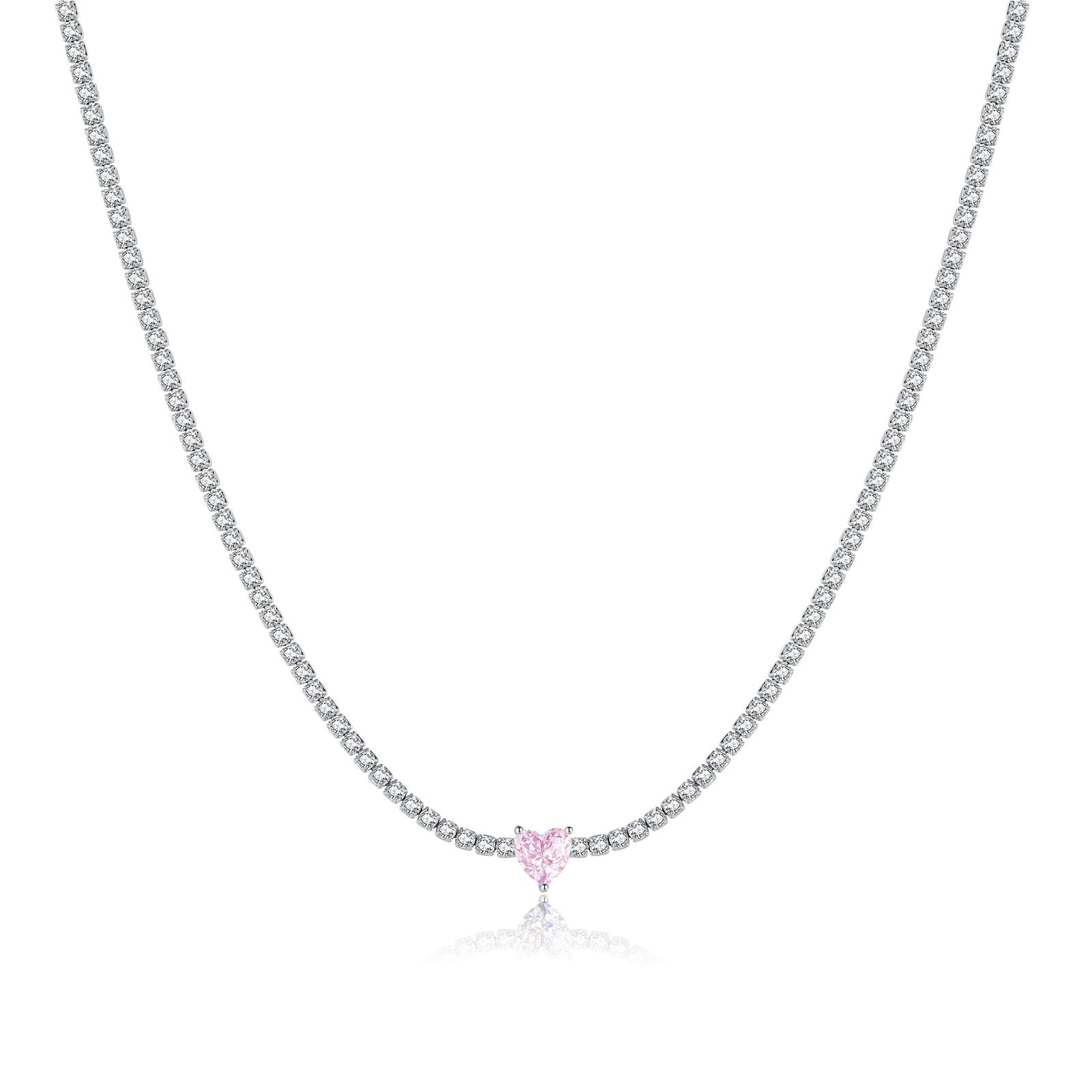 

ANDYWEN 925 пробы серебро сердце любовь CZ циркон теннисная цепочка роскошное колье-колье 2024 женское роскошное ювелирное изделие с тонкими кристаллами M