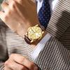POEDAGAR Luxury Business Male Clock Date Week Waterproof Luminous Gold Wristwatch Casual Fashion Quartz Watches Reloj