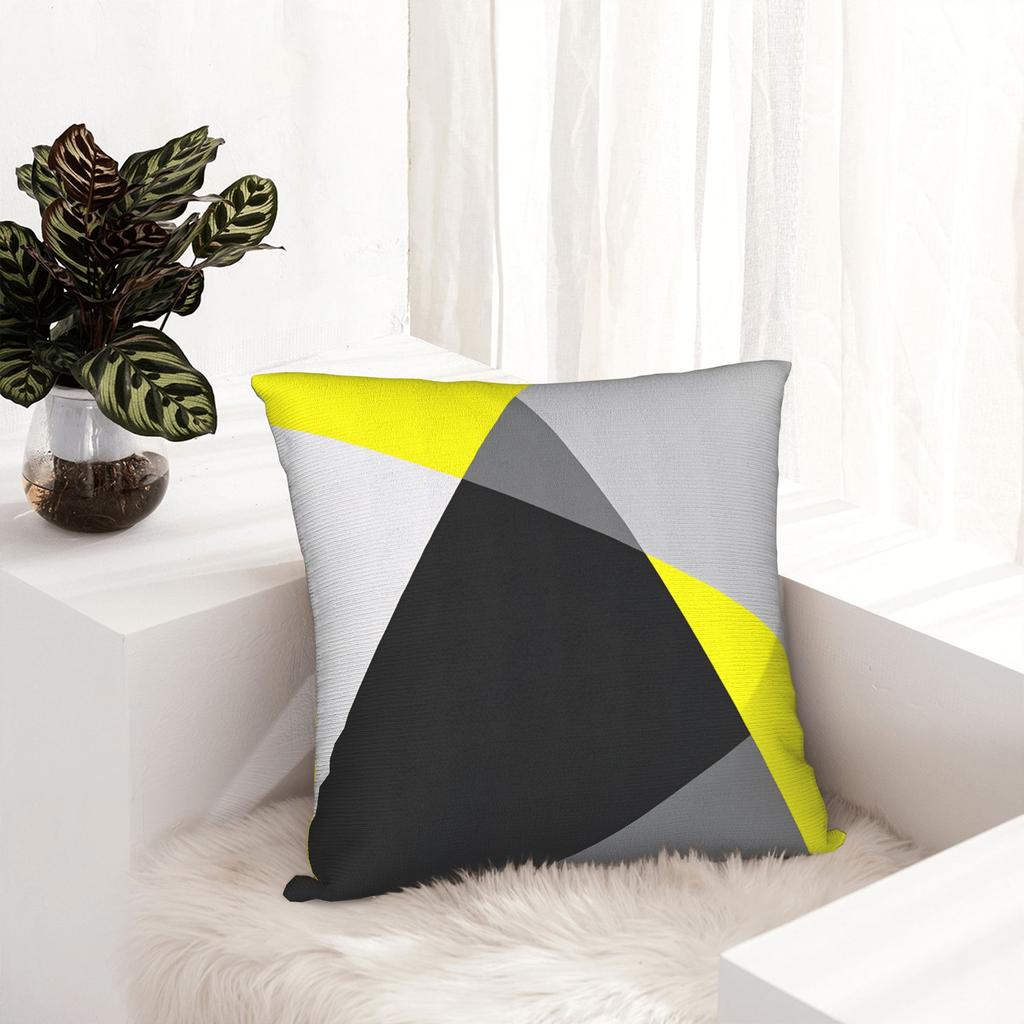 Yellow Grey Geometric Pillow Case Graphic Pillow Cover Morden Pillowcases For Sofa Couch Bed Living Room