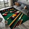 Billiard Gaming Black Pool 8 Ball Area Mat for Toilet Kitchen Sofa Chairs Living Room Decoration Non-Slip Washable Rug