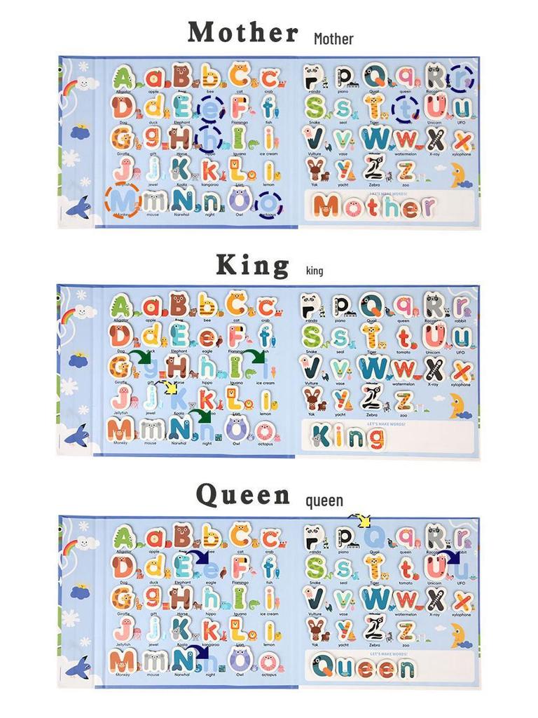 Magnetic Educational Puzzle Book: Baby's First English Words - Certified Safe