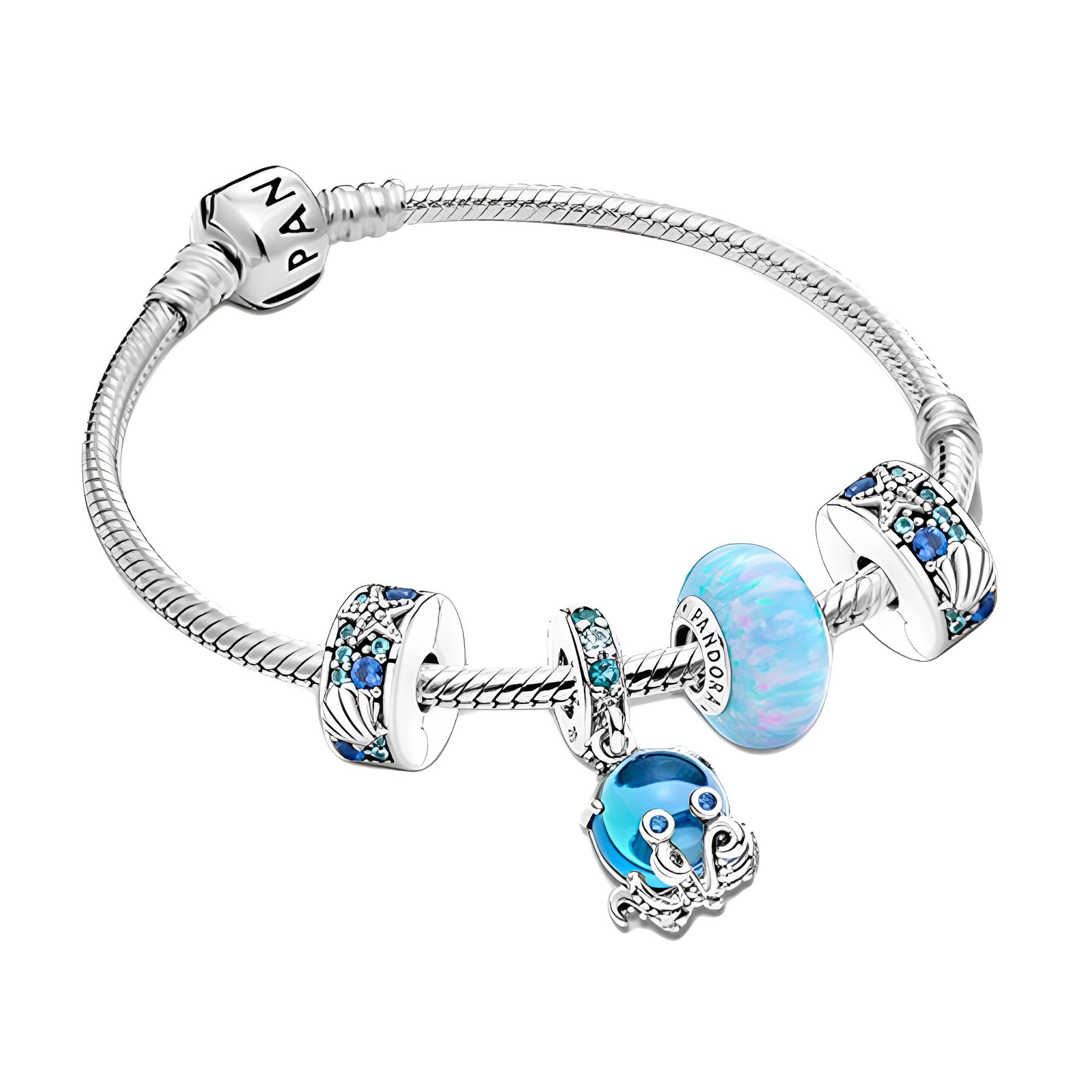 Pandora Playful Octopus 925 Silver Bracelet Set Women Bracelets Multicolor ZT2375 Box,19