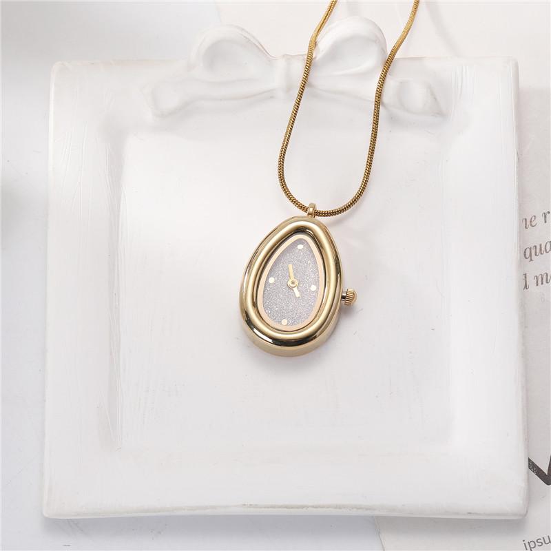Versatile Square Water Droplet Shape Watch Necklace Fashion Women's High Quality Stainless Steel Pendant Watch Necklace Jewelry