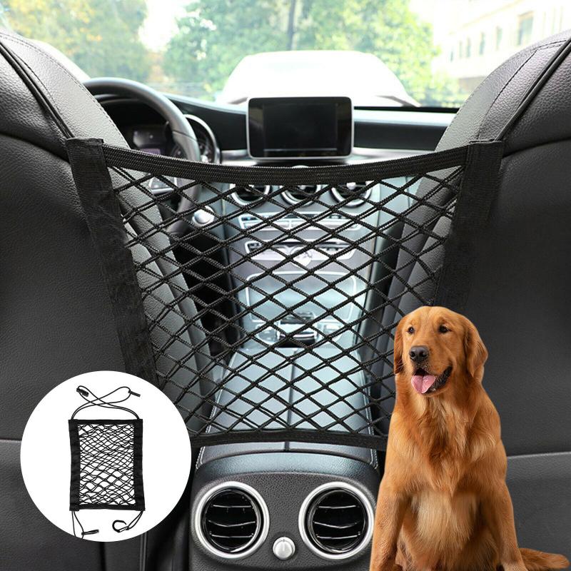 

Car Dog Pet Barrier Guard Seat Safety Protector Elastic Mesh Net Storage Organizer Luggage Bag чорний