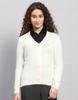 Damen V-Ausschnitt Langarm Strickjacke