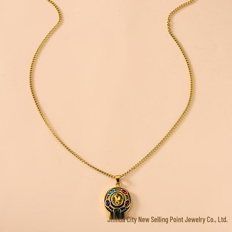 Thanos Infinity Gauntlet Necklace - Colorful Avengers Pendant