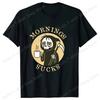 Funny Skeleton Mornings Sucks Coffee Printed TShirts For Women Unisex Short Sleeve Round Neck Tee Shirt Casual Summer Tops