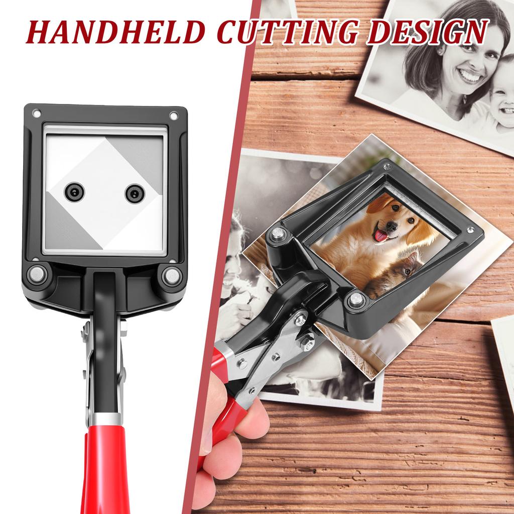 Handheld Passport Photo Cutter Easy to Use Versatile Black Metal Photo ID Die Cutter Portable Punch Picture Cutter Tools