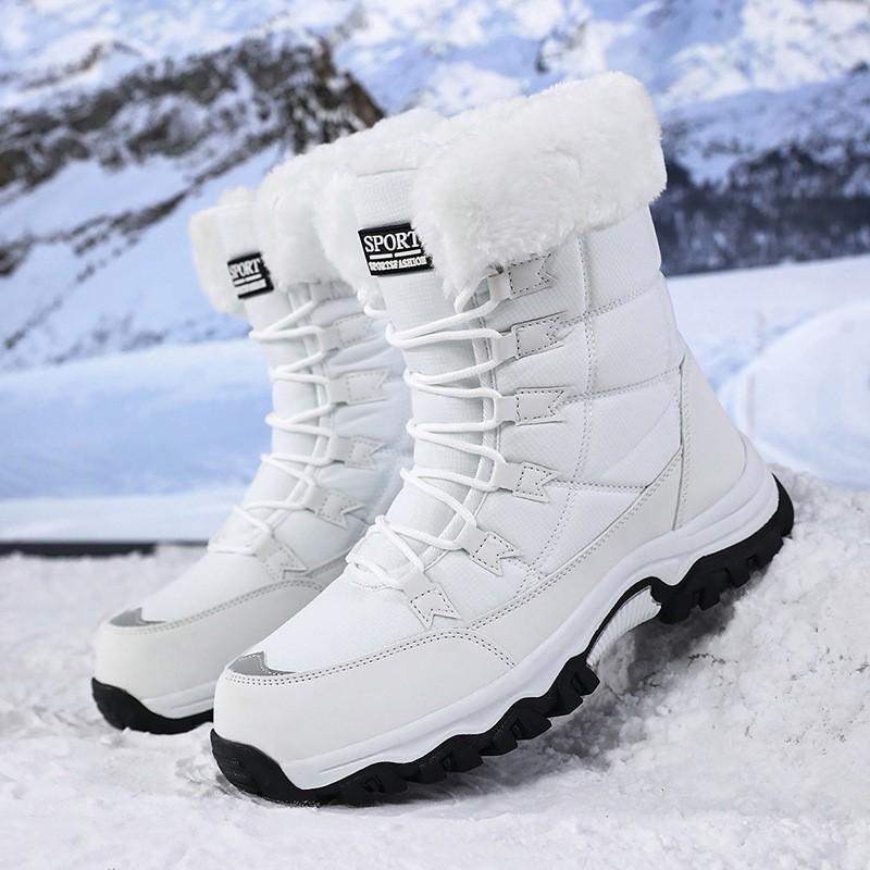 Women's Fleece-Lined High-Top Snow Boots - Warm, Thick, Plus Size Cotton Short Boots for Autumn/Winter Fashion