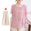 2026 Summer Fashion Set: Short-Sleeved Top & Chinese-Style Two-Piece for Moms and Elders