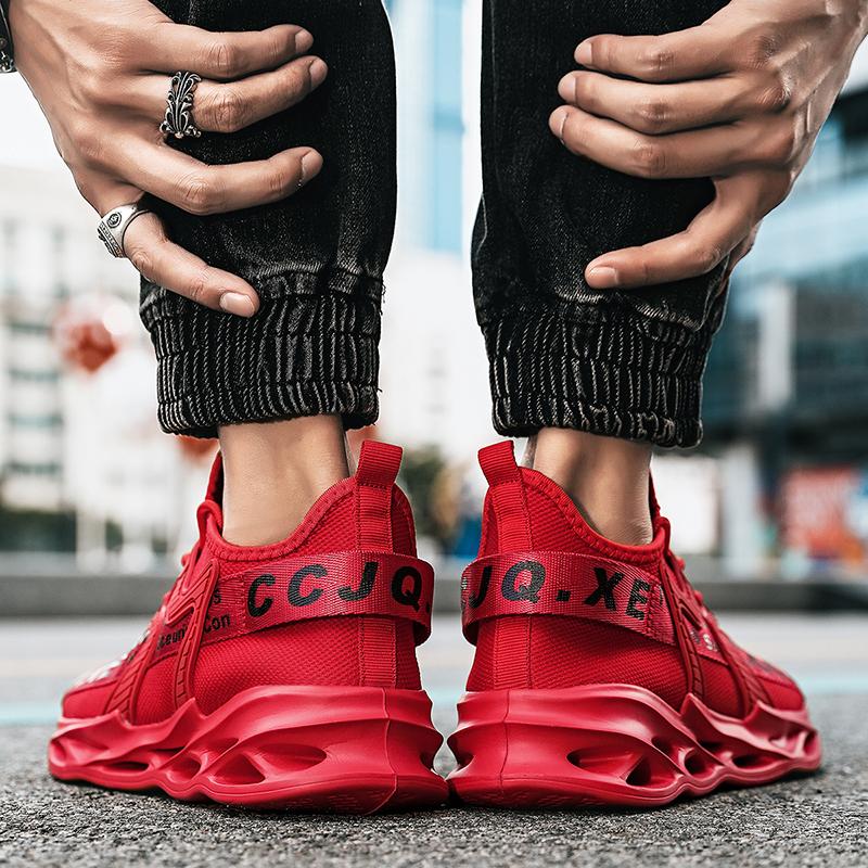 Мужская обувь Cawual Кроссовки Дышащая спортивная обувь Нескользящая 44 чёрный — фото 13