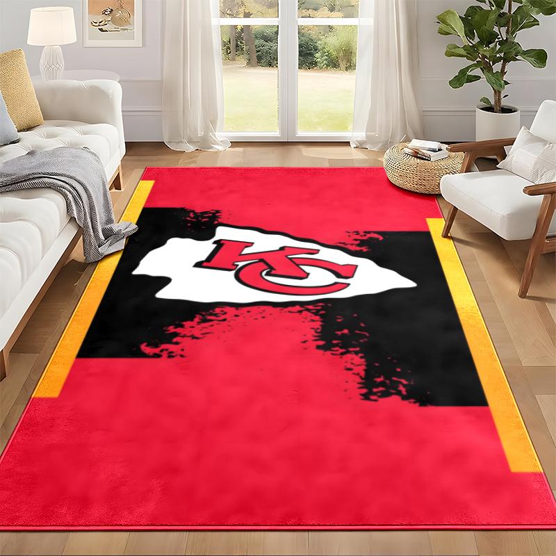 Kansas City Chiefs Carpet Door Mat for Living Room or Bedroom Protective Mat Under Chair Office Decoration Christmas Gift Birthday Present