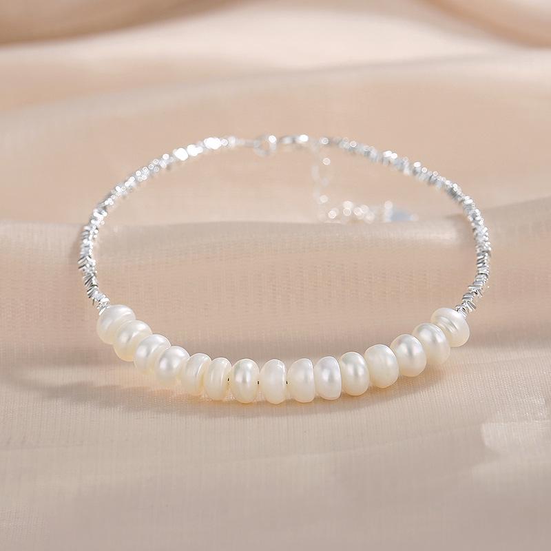 Natural Freshwater Pearl & Sterling Silver Women s Bracelet - Trendy S925 Design 925 Silver