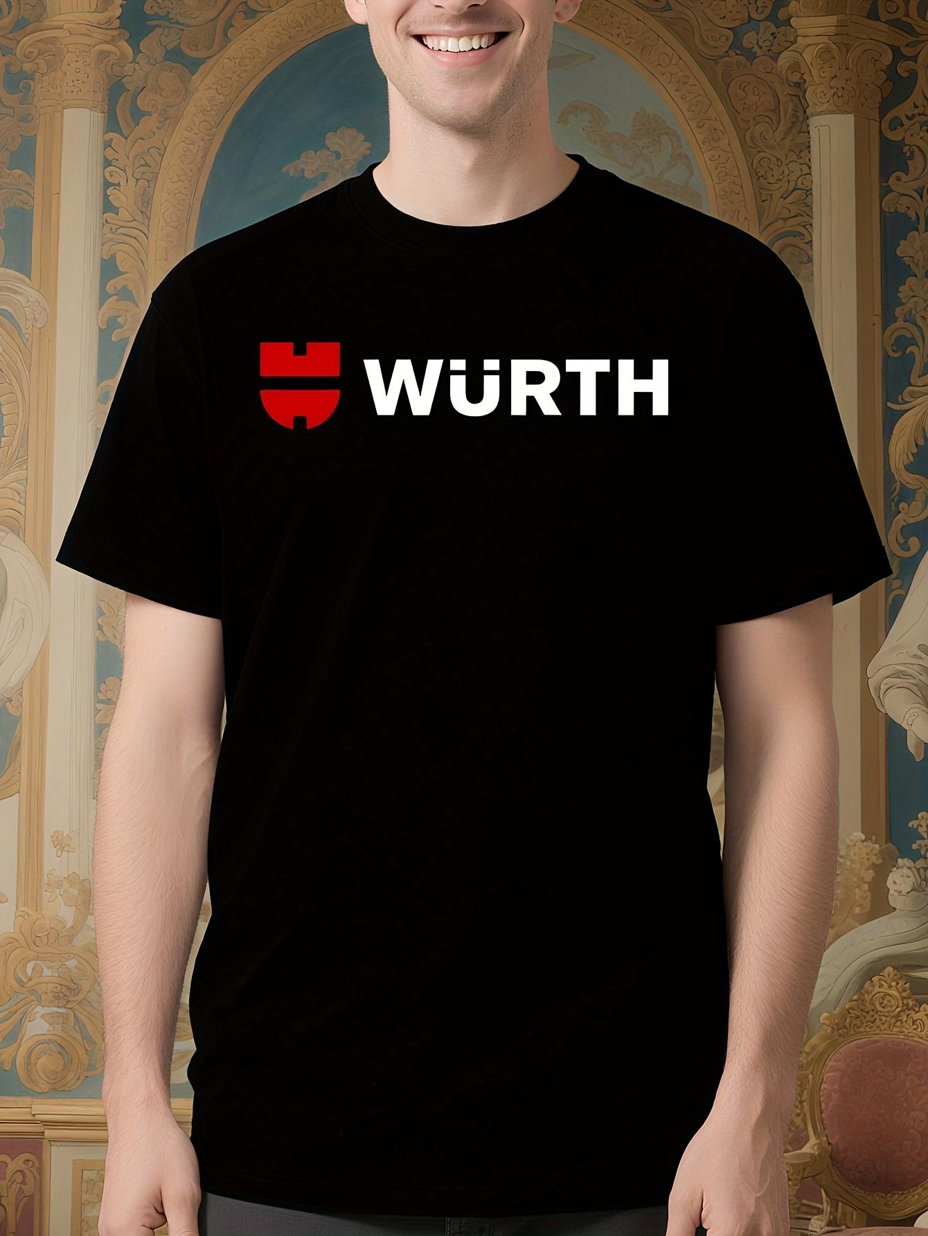 Wurth Graphic Print Cotton Tshirt - Black with Red and Wh... L