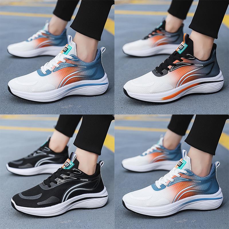 New Sports Shoes Fashionable Outdoor Running Shoes Lace-up Comfortable Men's Casual Shoes Mesh Transparent Soft Sole Men's Shoes