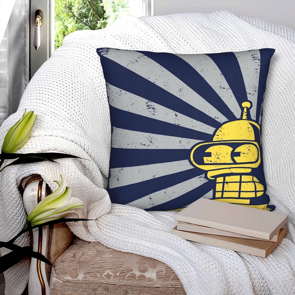 Futuramaes Printing Pillowcases Cushion Cover Throw Pillow Cover Y2K Seater Decorations Zippered Multiple Sizes