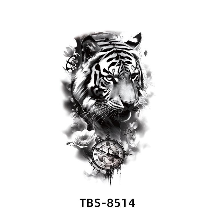 Realistiska Djurtotem Tatuering Klistermärken: Drake, Fenix, Tiger, Varg