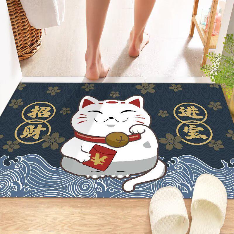 Cross Cartoon Anti-slip Water Absorbent Quick Dry Floor Mat for Bathroom & Entrance