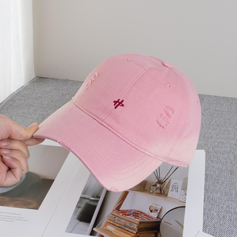 Spring Letter Embroidered Cotton Baseball Cap With Sun Protection For Casual Wear