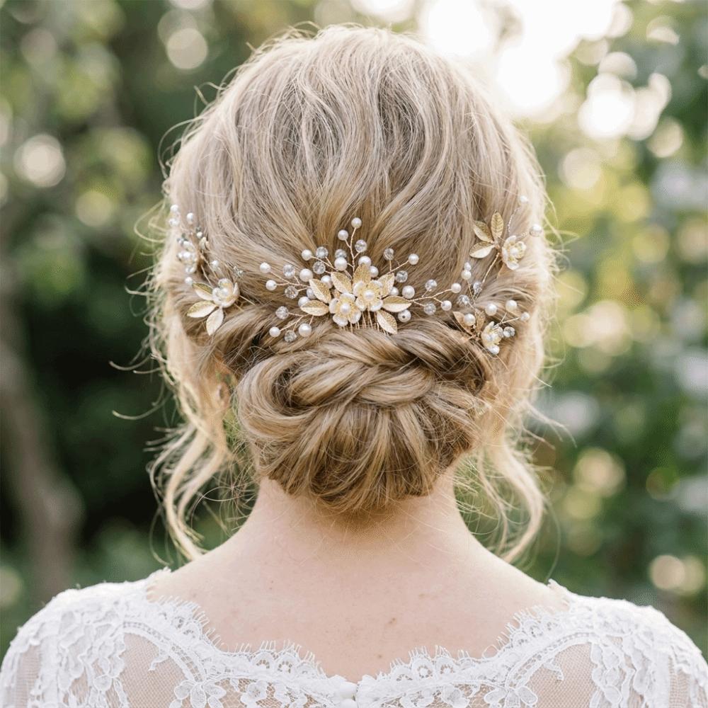 2/4/5Pcs Rhinestone Bridal Hair Accessories Sparkling Pearl Hair Pins Forks Wedding Hair Pins Women