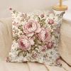 Federa Cuscino Floreale Rosa Vintage Federe Cuscino Quadrato in Peluche Corto Copricuscino Divano Decorazione Casa Regalo