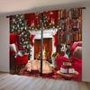 2pcs - Winter Snowflake and Santa Claus Patterned Curtains for Christmas   Home Decoration   Room Decoration