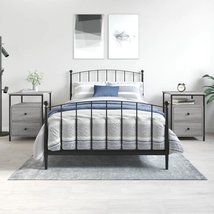 VidaXL Bedside Tables 2 Pcs Sonoma Grey 44x45x60cm Engineered Wood 826010