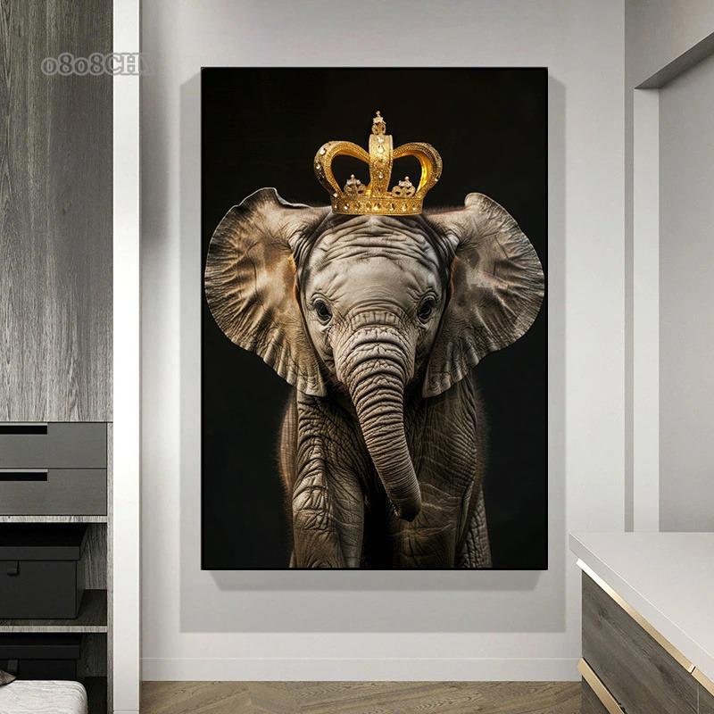 Black and White Animal Elephants Art Canvas Painting Posters and Prints Elephants Family Wall Art Pictures for Living Room Decor