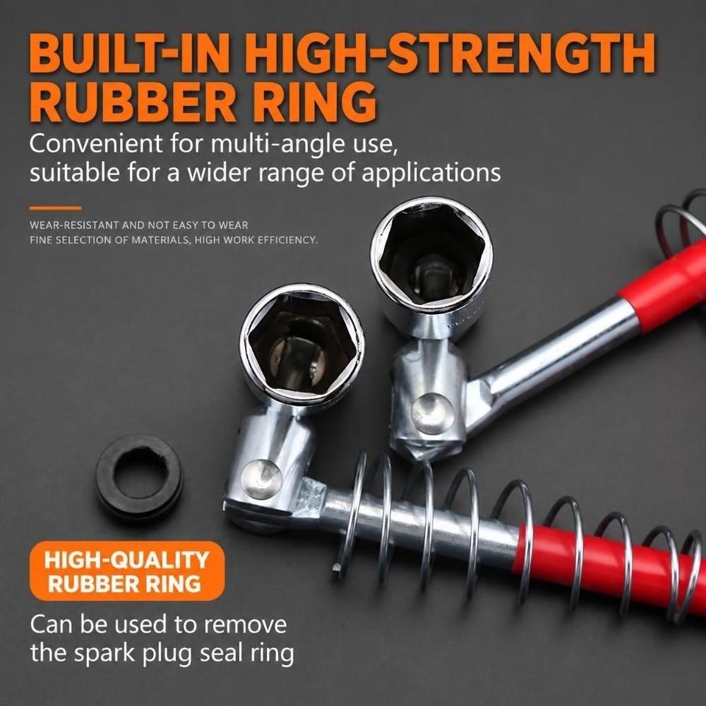 360 Degree Rotation Spark Plug Socket Wrench T-Handle Wrench  for Auto Repair Engine Maintenance