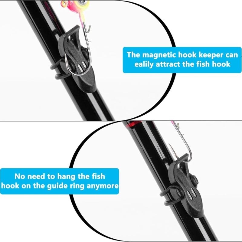 5pack Magnetic Lures Holder Set Includes Double Sized O Rings for Universals Fishing Rod Compatibility