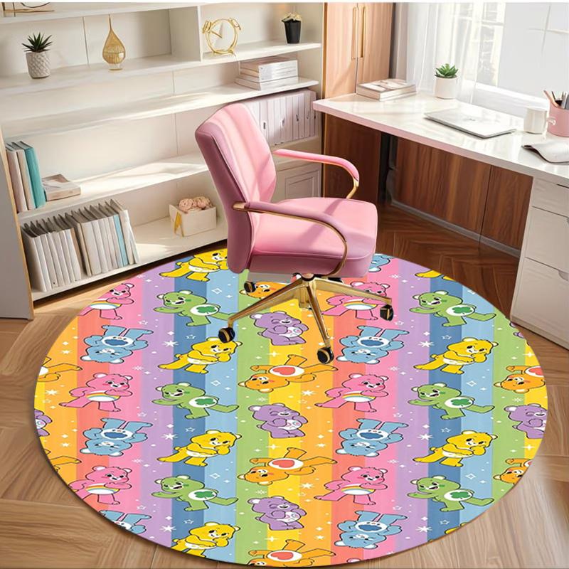 Care Bears Print Round Rug, Washable Floor Carpet, For Entryway Dorm Laundry Room Office Study, Home Decor Birthday Christmas Gift