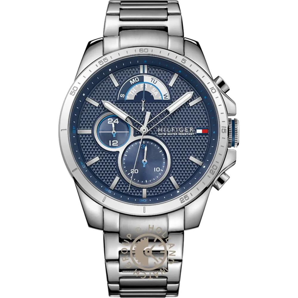 

Tommy Hilfiger Decker Blue Dial Silver Metal Strap Men s Quartz Watch 1791348 синий