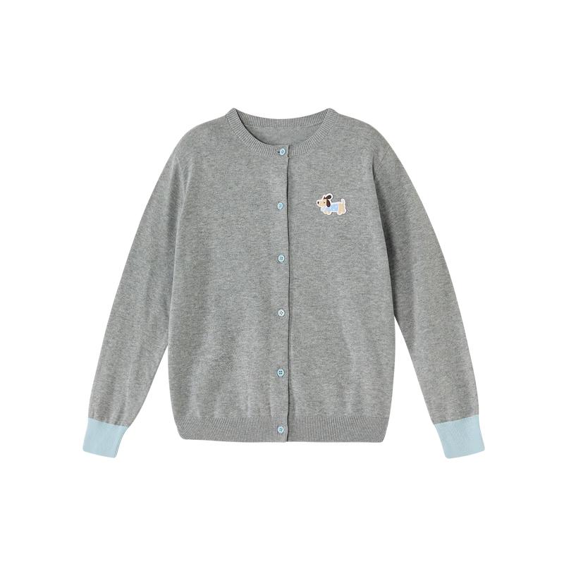 Desa Girls' Embroidered Dog Patchwork Cardigan