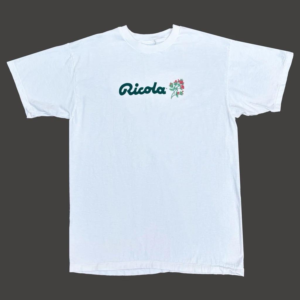 Ricola 1990 90s Vintage USA Made Logo Medicine Candy Single Stitch Unisex T-Shirt